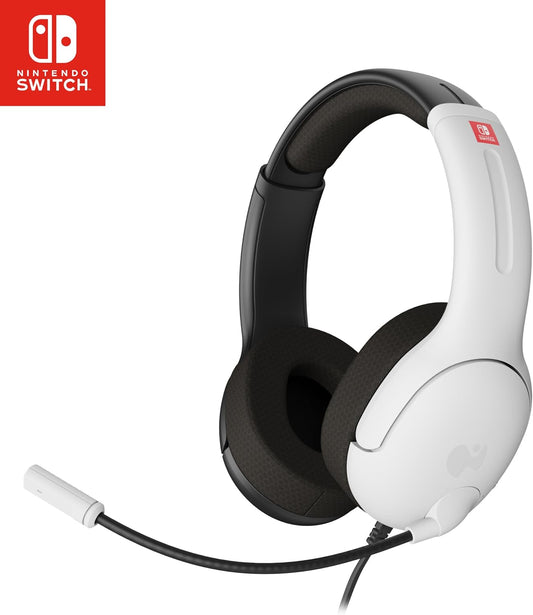 PDP LVL40 – Cuffie cablate per Nintendo Switch, nere/bianche
